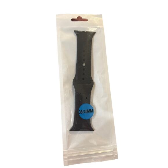 Black Silicone Band compatible with Apple Watch Band 40mm, 38mm‎ - Picture 1 of 1